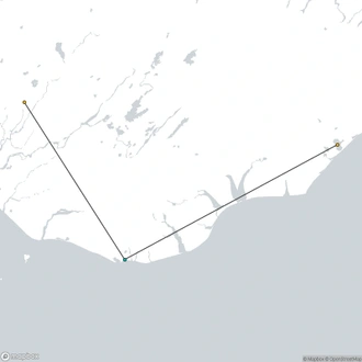 tourhub | Troll Expeditions | 3 Day Minibus Tour: South Coast, Blue Ice Cave, Golden Circle & Northern Lights | Tour Map