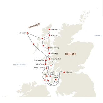 tourhub | HX Hurtigruten Expeditions | Island Hopping in the Hebrides | Tour Map