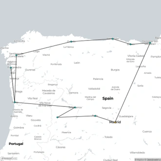 tourhub | Julia Travel | Northern Spain and Galicia from Madrid | Tour Map