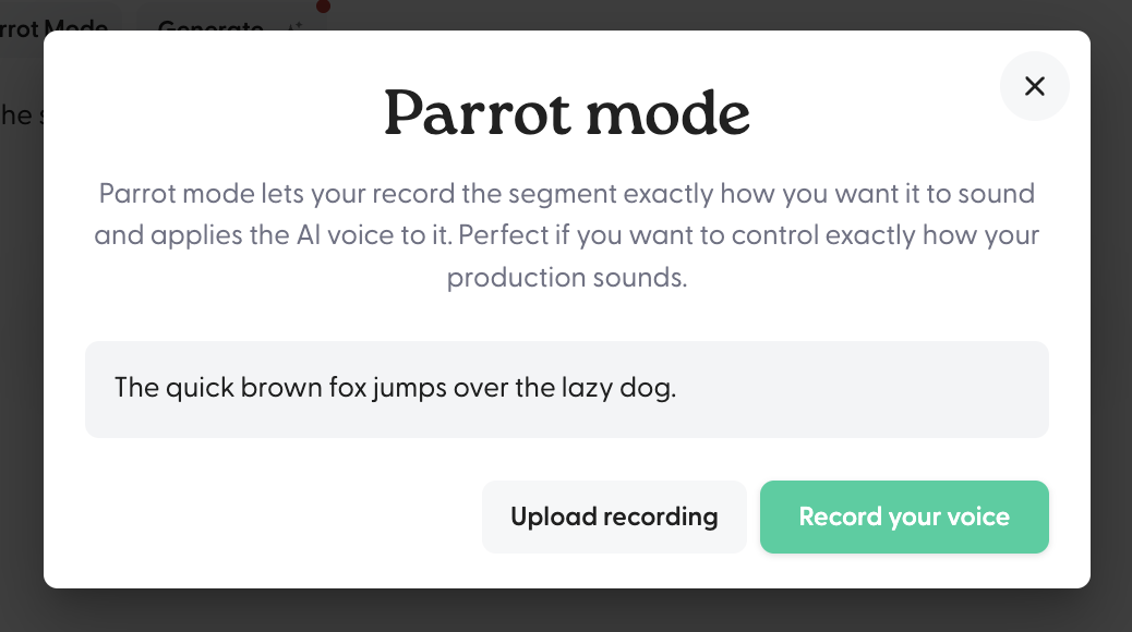 Parrot Mode 🦜 - User Guide