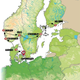 tourhub | Europamundo | From Copenhagen to Helsinki | Tour Map