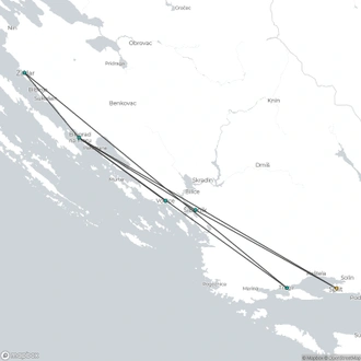 tourhub | Travel Department | Croatia's Dalmatian Coast | Tour Map