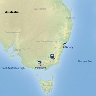 tourhub | Indus Travels | Picturesque Solo Australia Tour | Tour Map