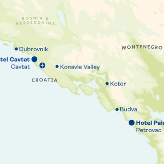 tourhub | Saga Holidays | Montenegro and the Dubrovnik Riviera | Tour Map