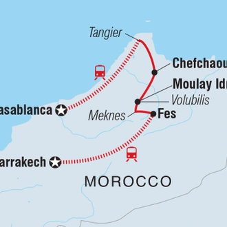 tourhub | Intrepid Travel | North Morocco Adventure | Tour Map