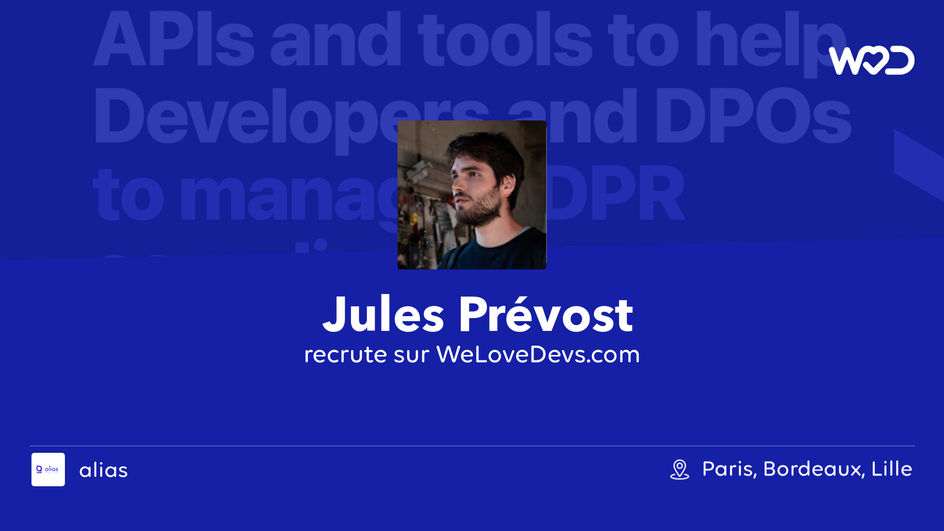 💙 Jules Prévost, Développeur at alias is hiring developers on ...