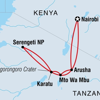 tourhub | Intrepid Travel | Tanzania Family Safari | Tour Map
