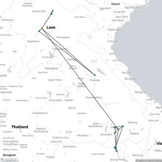 tourhub | Today Voyages | Laos – North & South | Tour Map