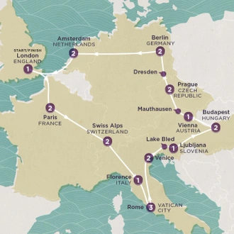 tourhub | Topdeck | Play & Pause: Central & Eastern Europe (Winter) 2024-25 | Tour Map