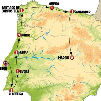 tourhub | Europamundo | Complete Portugal and Northern Spain | Tour Map