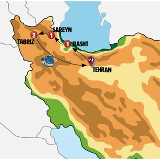 tourhub | Europamundo | Iran: Azeris and Caspian Sea | Tour Map