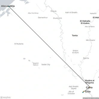 tourhub | Sun Pyramids Tours | Package 5 Day: Cairo Short Break | Tour Map