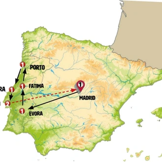 tourhub | Europamundo | Northern and Southern Portugal end Lisbon | Tour Map