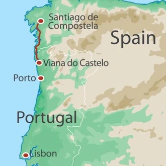 tourhub | UTracks | The Portuguese Camino - Coastal Way to Santiago | Tour Map