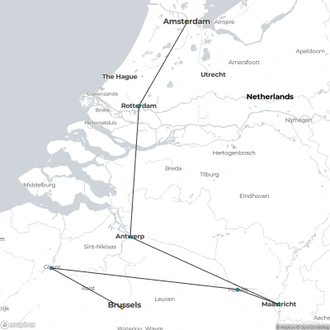 tourhub | Uniworld Boutique River Cruises | Dutch & Belgian Holiday Celebration | Tour Map