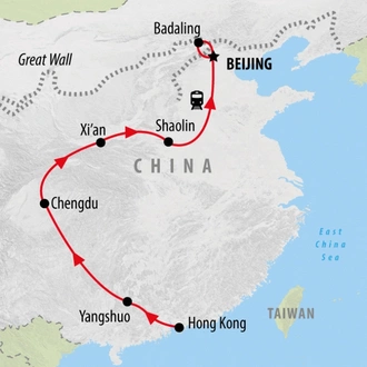 tourhub | On The Go Tours | Hong Kong to Beijing - 15 days | Tour Map