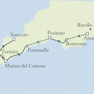 tourhub | Exodus | Amalfi to Sorrento Self-Guided Walk | Tour Map