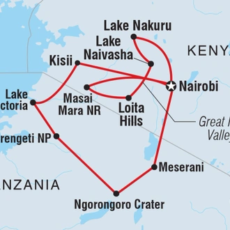 tourhub | Intrepid Travel | Kenya and Tanzania Family Safari  | Tour Map