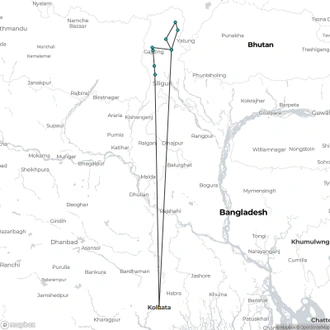 tourhub | Crooked Compass | Sikkim &#038; West Bengal | Tour Map