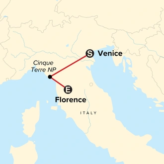 tourhub | G Adventures | Journeys: Northern Italy, Venice to Florence | Tour Map