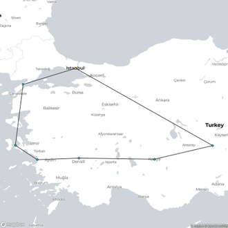 tourhub | Encounters Travel | Anatolian Adventure tour | Tour Map