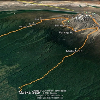 tourhub | Kilimanjaro Habitat Safaris | 7 Days Kilimanjaro Climb Machame Route | Tour Map