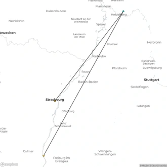 tourhub | CroisiEurope Cruises | Grand Gastronomic Cruise on the Rhine (port-to-port cruise) | Tour Map