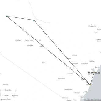 tourhub | Today Voyages | Jacaranda Indian Ocean Beach Resort & Safaris | Tour Map