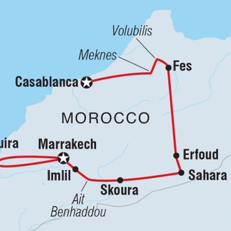 tourhub | Intrepid Travel | Premium Morocco Explorer with Essaouira | Tour Map