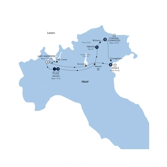 tourhub | Insight Vacations | Country Roads of Northern Italy - Classic Group | Tour Map