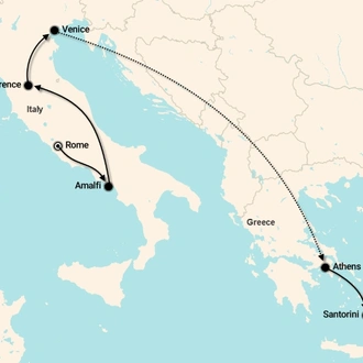 tourhub | Discovery Nomads | Italy and Greece Tour | Tour Map