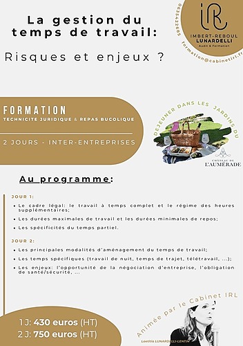 Représentation de la formation : La gestion du temps de travail: risques et enjeux ? 11 septembre et 2 octobre 2025