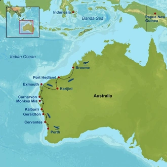 tourhub | Indus Travels | Australian West Coast Cruiser | Tour Map