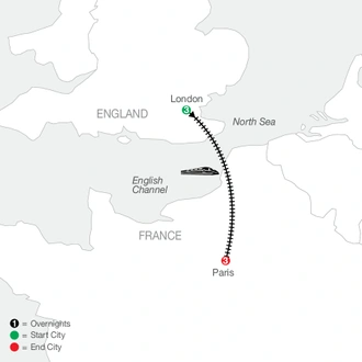 tourhub | Globus | London & Paris | Tour Map