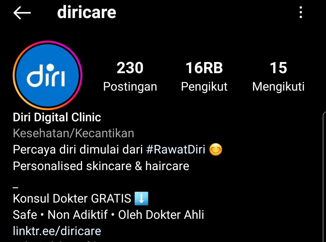 profil instagram @diricare