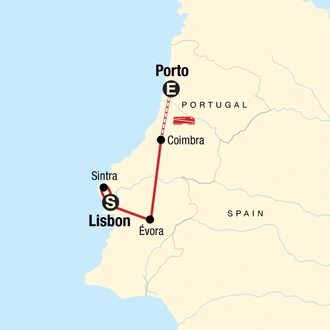 tourhub | G Adventures | Discover Portugal | Tour Map