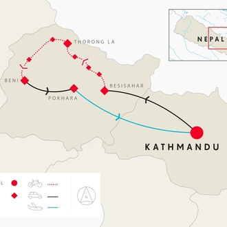 tourhub | SpiceRoads Cycling | Annapurna Singletrack Circuit | Tour Map