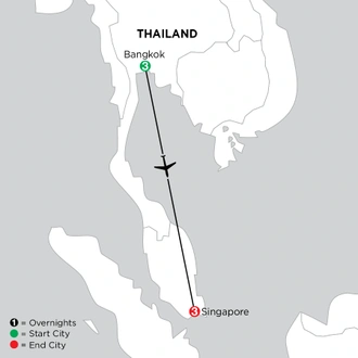 tourhub | Globus | Independent Singapore & Bangkok | Tour Map