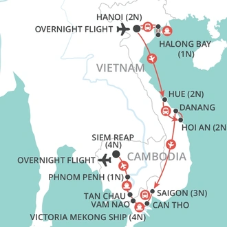 tourhub | Wendy Wu | Mekong Explorer (Main Deck) | Tour Map
