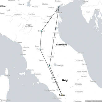 tourhub | Omega Tours | A Taste of Italy: Jubilee Pilgrimage 2025 | Tour Map