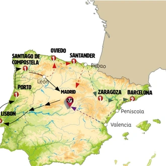 tourhub | Europamundo | Iberian Triangle | Tour Map