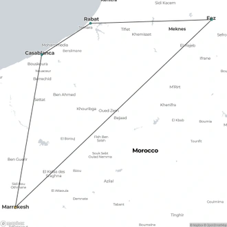 tourhub | Destination Services Morocco | The Moroccan Cuisine and Flavours, Self-drive | Tour Map