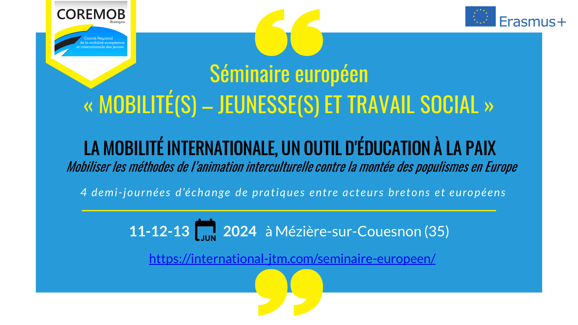 Représentation de la formation : ANALYSE DE  PRATIQUES - Séminaire européen "Mobilité(s), Jeunesse(s) et travail social"