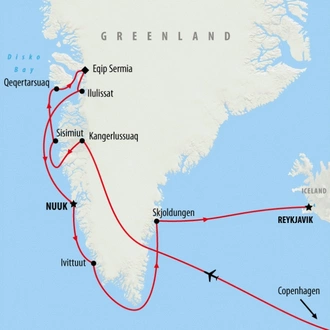 tourhub | On The Go Tours | Greenland Encompassed - 12 Days | Tour Map