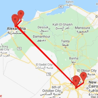 tourhub | Ancient Egypt Tours | 6 Days Best of Cairo and Alexandria Holiday (3 destinations) | Tour Map