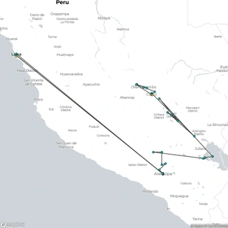 tourhub | Tangol Tours | 11-Day Trip to the South of Peru | Tour Map