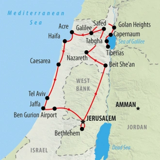 tourhub | On The Go Tours | Biblical Lands - 8 days | Tour Map