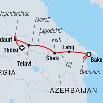tourhub | Intrepid Travel | Highlights of Azerbaijan & Georgia | Tour Map