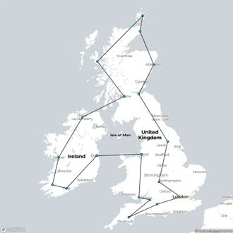 tourhub | Brendan Vacations | Britain & Ireland Discovery - Small Group | Tour Map