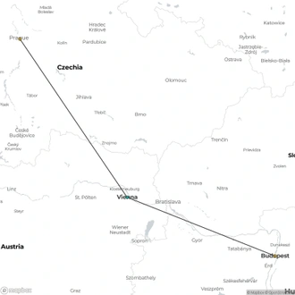 tourhub | Omega Tours | Imperial Delights: Budapest, Vienna & Prague Private Tour | Tour Map